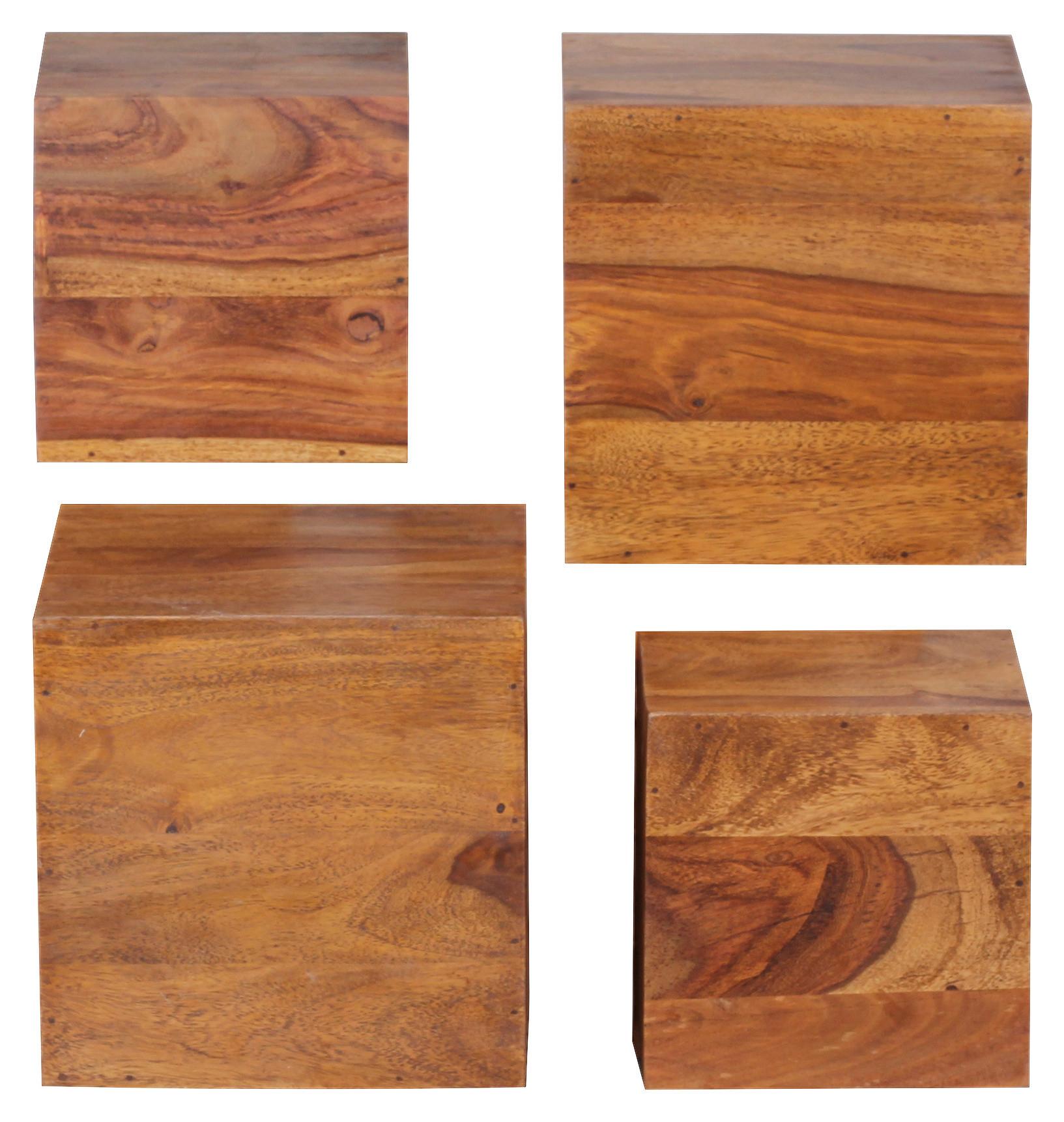 Wandregal Mumabi 4er Set Sheeshamholz - Sheeshamfarben, MODERN, Holz (POLICA/25cm) - MID.YOU
