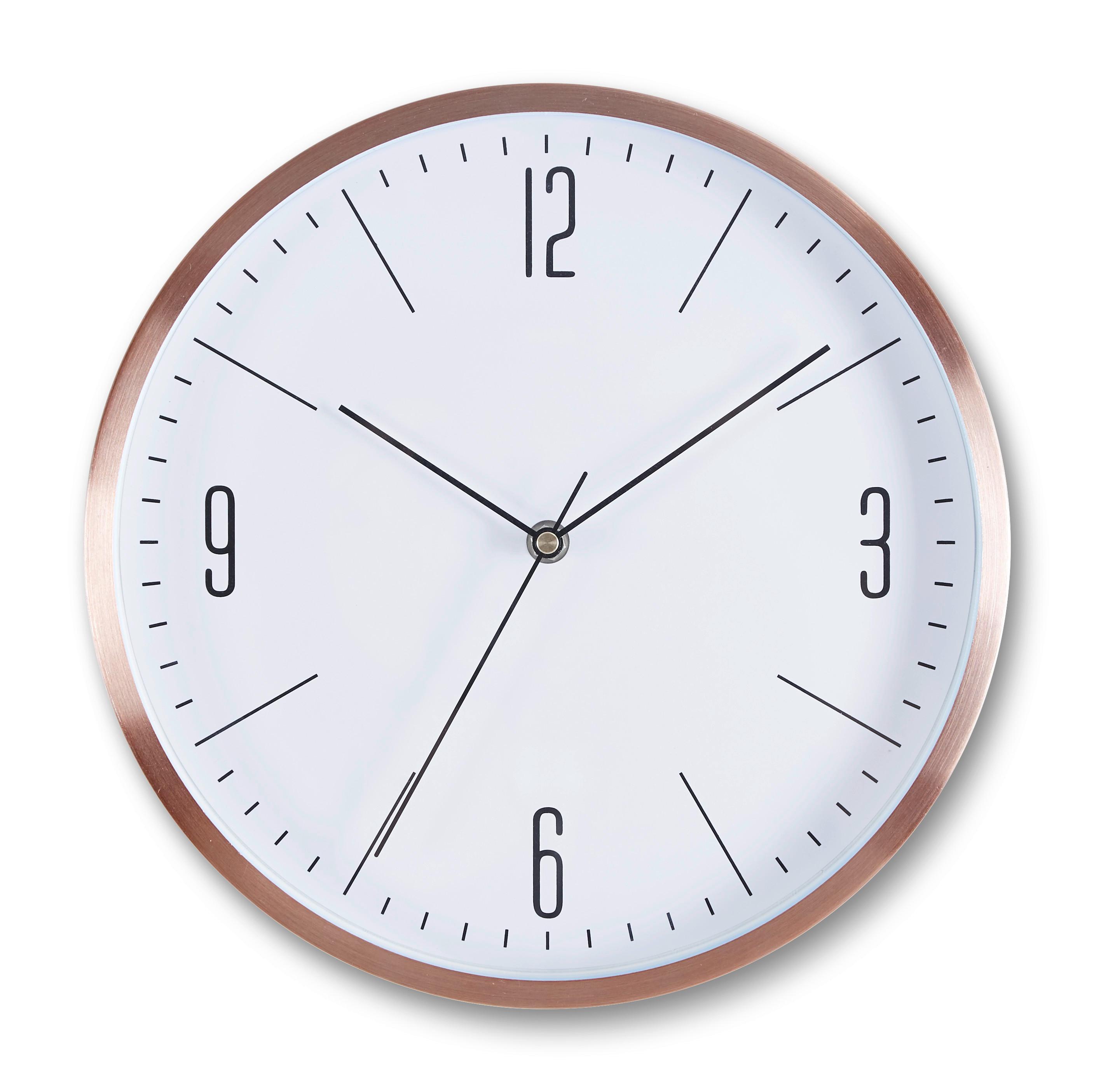 Wanduhr Jesper Ø ca. 30,5cm - Kupferfarben, Design, Glas/Metall (30,5/30,5/4cm) - Mömax