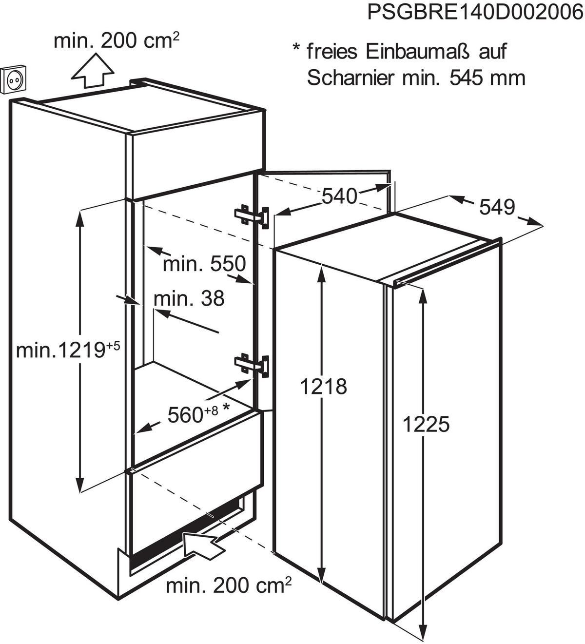 Kühlschrank DKBA2085SK - Weiß, Basics, Glas/Kunststoff (54/121,8/54,9cm) - Dieter Knoll