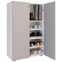 Schuhschrank LONA Weiß/ Grau ca. 70x110x39cm - Silberfarben/Schwarz, Design, Holzwerkstoff/Kunststoff (70/110/39cm) - MID.YOU