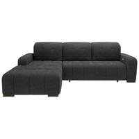 Wohnlandschaft Vicari Schwarz Mikrofaser - Schwarz, MODERN, Textil/Metall (292/185cm) - Livetastic