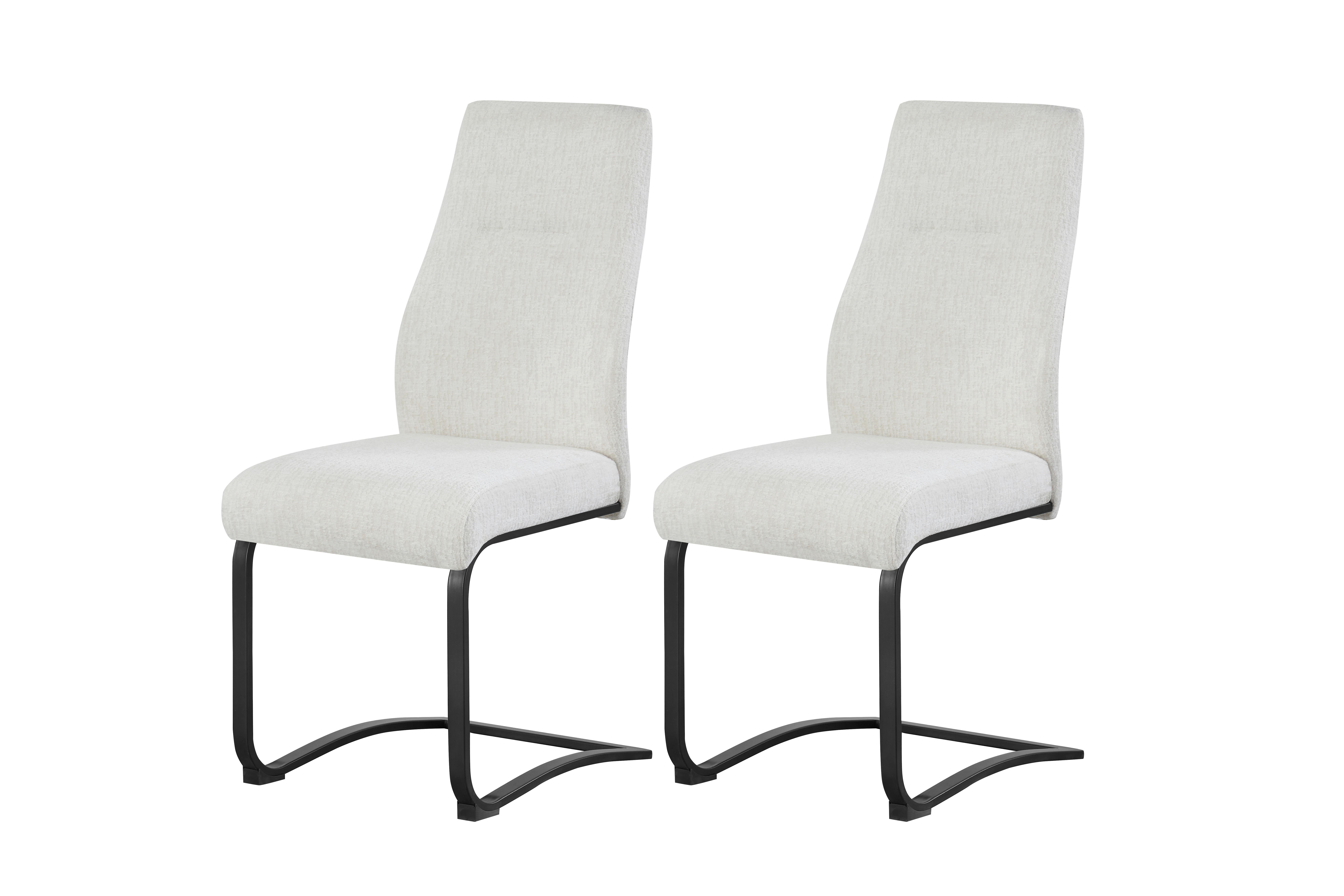 SCHWINGSTUHL-SET TINA - Creme/Schwarz, Modern, Textil/Metall (43/98/59cm) - MID.YOU