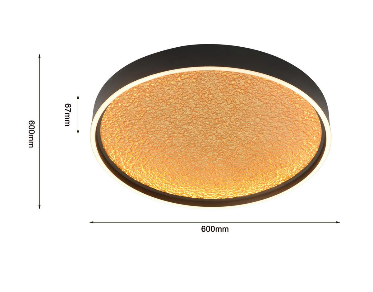 LAMPA SUFITOWA LED 9069-102L BORMES - czarny/kolor złoty, Design, tworzywo sztuczne/metal (60/6,5cm)