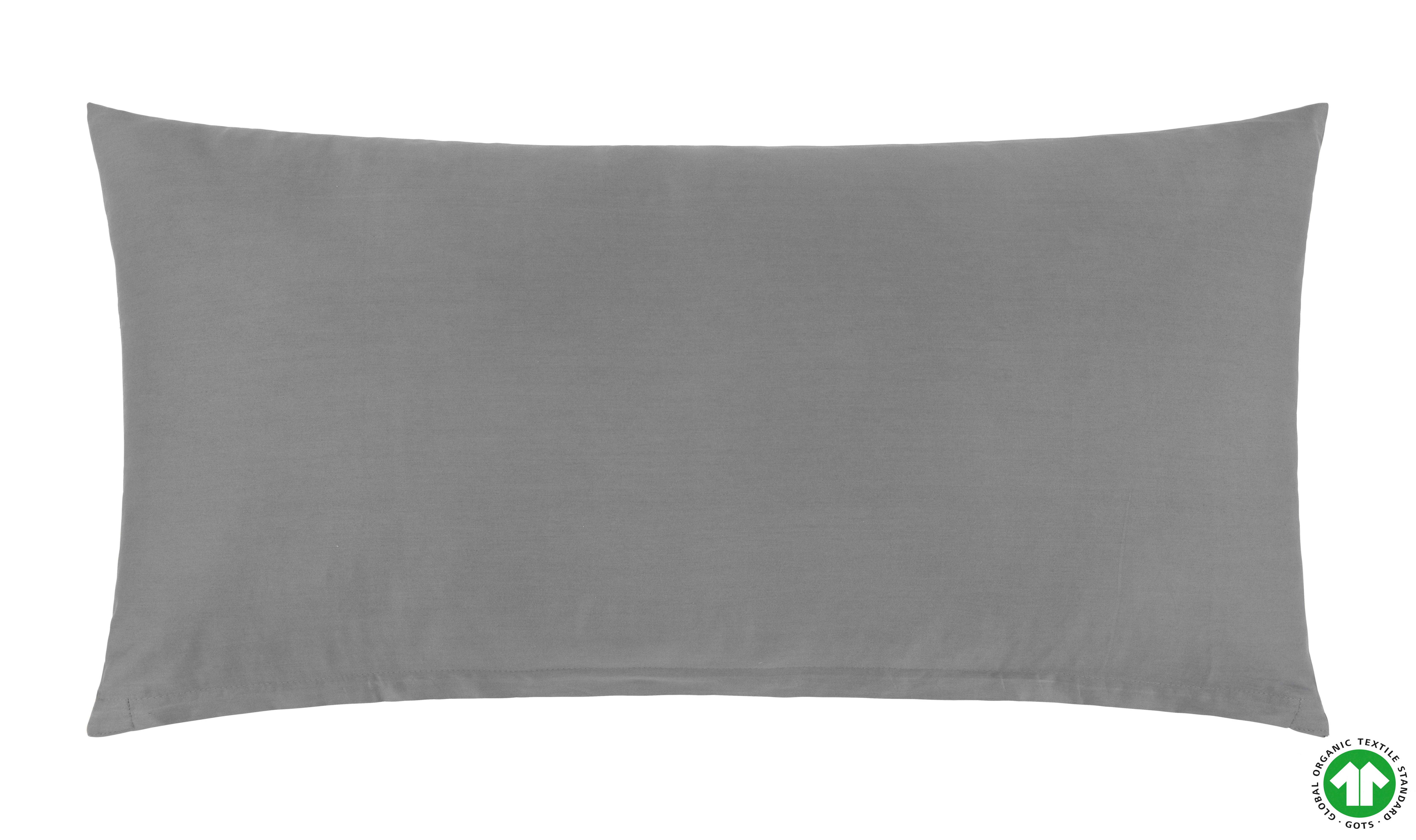 Kissenhülle Bio-Eva Uni in Anthrazit ca. 40x80cm - Anthrazit, Modern, Textil (40/80cm) - ecoTree