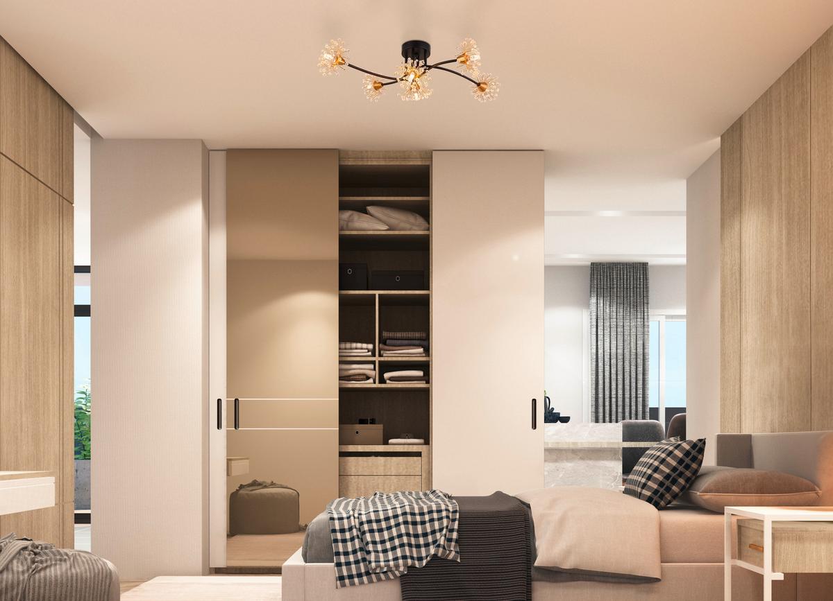 DECKENLEUCHTE 16054-6D FIORE - Klar/Goldfarben, Design, Kunststoff/Metall (74/43/22cm) - Globo