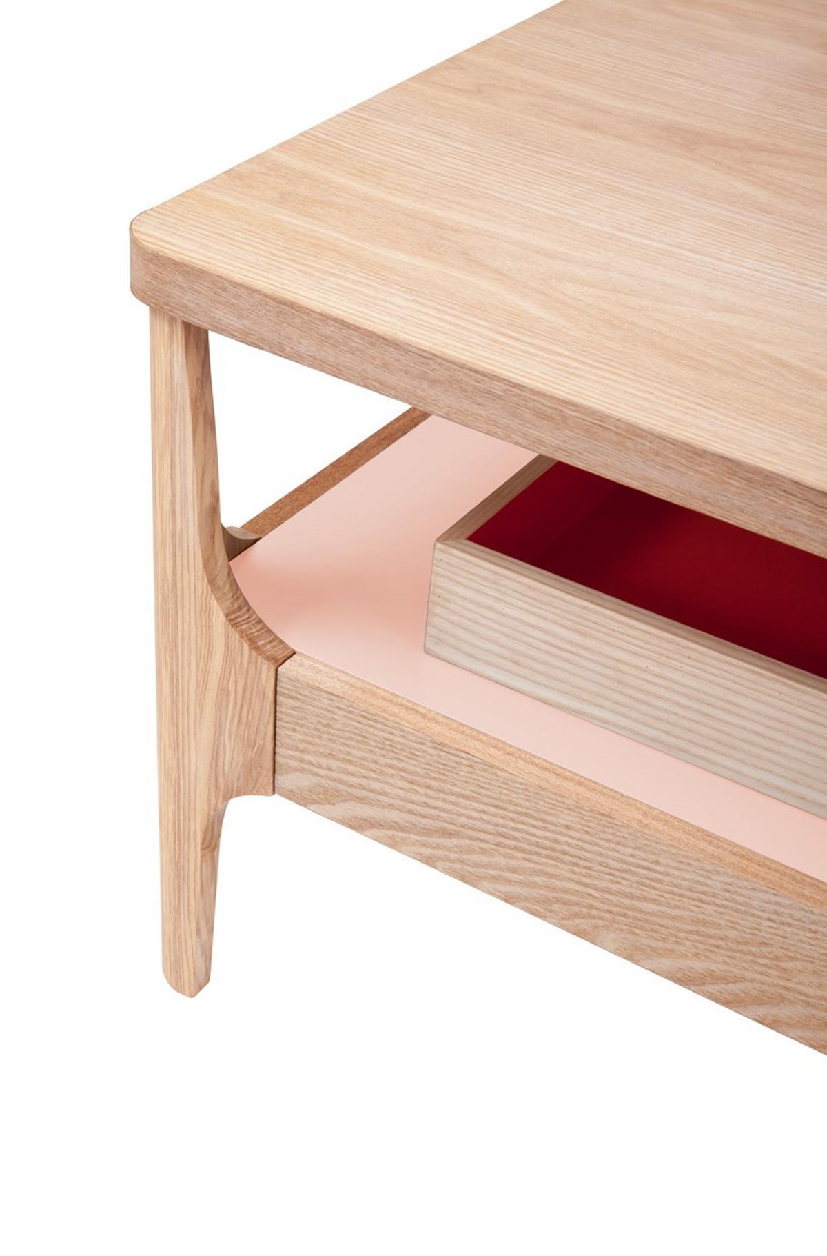 Beistelltisch Avery Iii Esche / Rosa - Hellrosa/Eschefarben, Design, Holz (120/40/60cm) - Kayoom