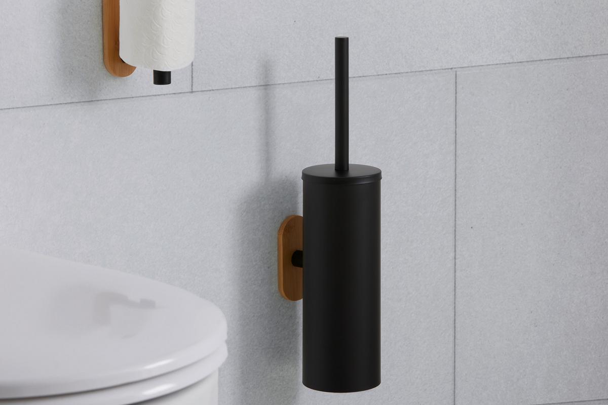 WC-Bürstengarnitur in Schwarz - Schwarz, MODERN, Kunststoff/Metall (9/39,5/13cm) - Mömax