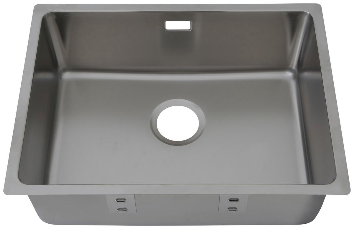Einzelbecken Detroit ca. 59x23x44 cm Edelstahl - Edelstahlfarben, Trend, Metall (59/22,5/43,5cm) - Respekta