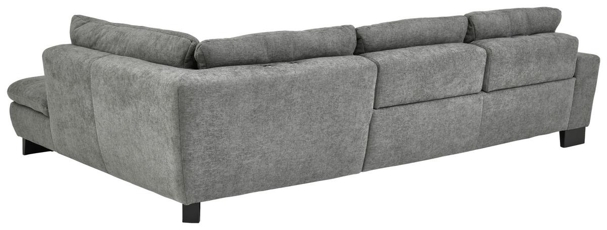 Ecksofa Lando Grau - Schwarz/Grau, MODERN, Textil/Metall (289/84/197cm) - Premium Living