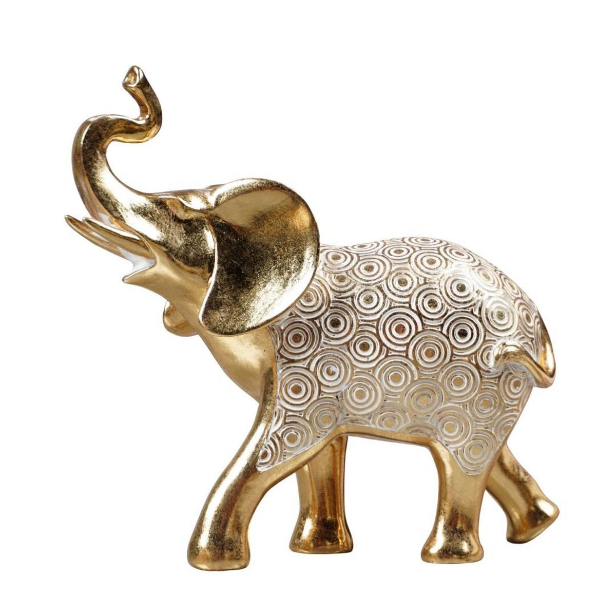 Dekor Elefánt Nalari - aranyszínű, műanyag (21/7,9/19,9cm)