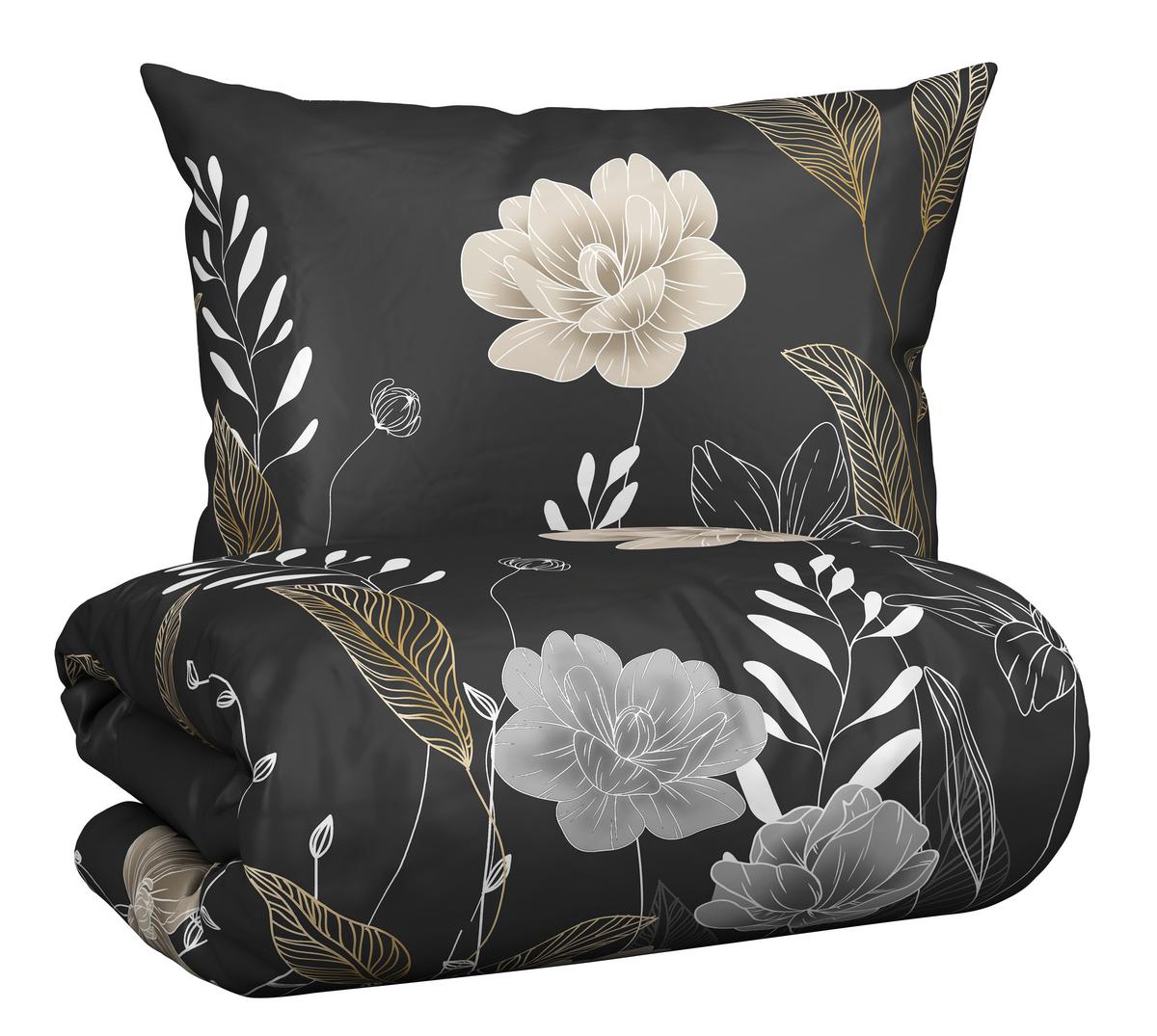 BETTWÄSCHESET NALA - Grau, Romantik / Landhaus, Textil (160/210cm) - Modern Living