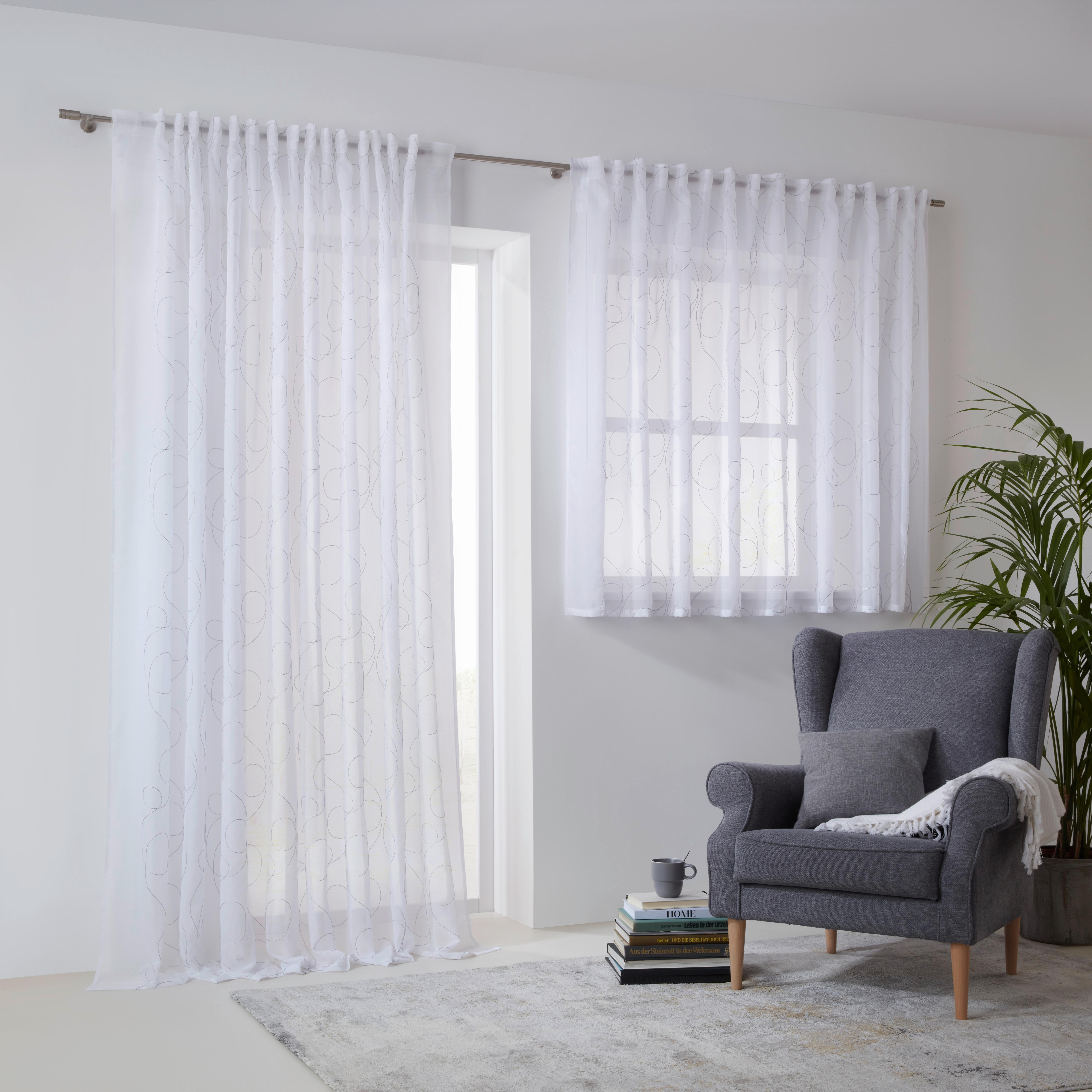 HOTELLGARDIN MARION STORE 1 - vit/antracit, Modern, textil (300/145cm) - Modern Living
