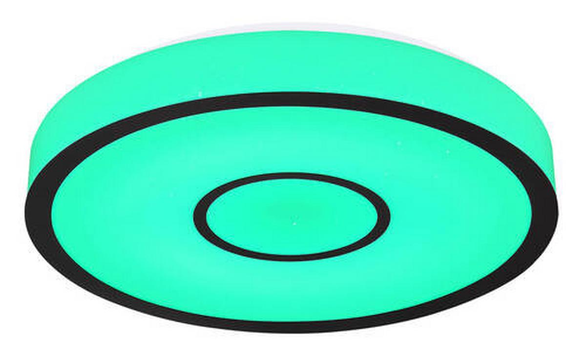 LED-Deckenleuchte Georgia in Schwarz/Weiß max. 30 Watt - Weiss/Opal, Modern, Kunststoff/Metall (40/6,6cm)