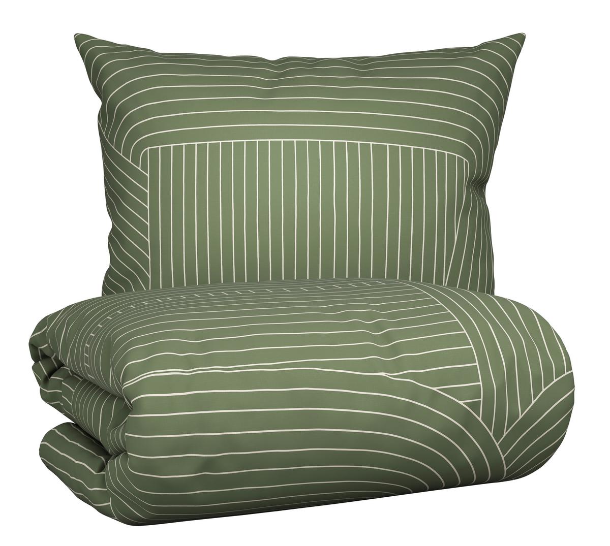 Bettwäsche Scribble ca. 160x210cm - Beige/Grün, Modern, Textil (160/210cm) - Modern Living