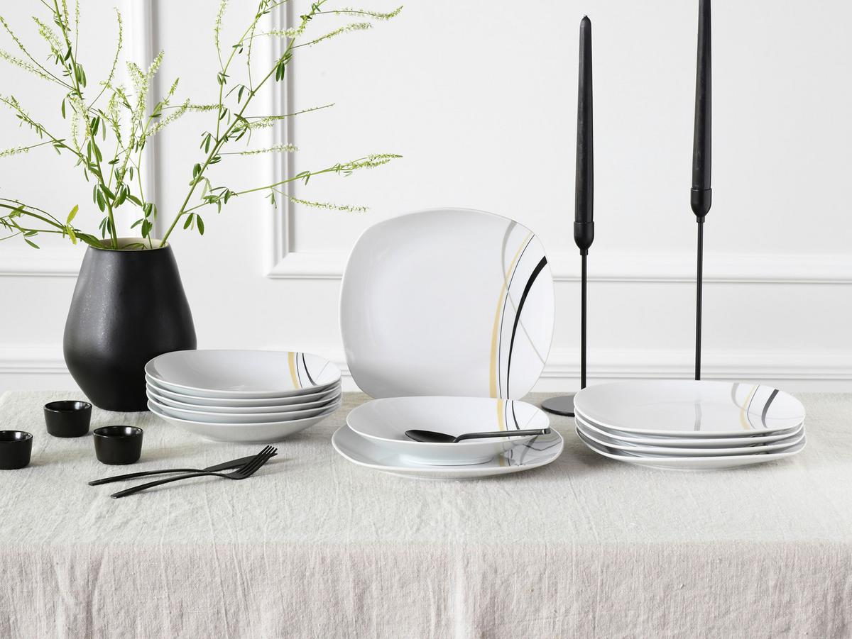 Jedilni Servis Square City Line, 12-Delni - bela, Trend, keramika - Creatable