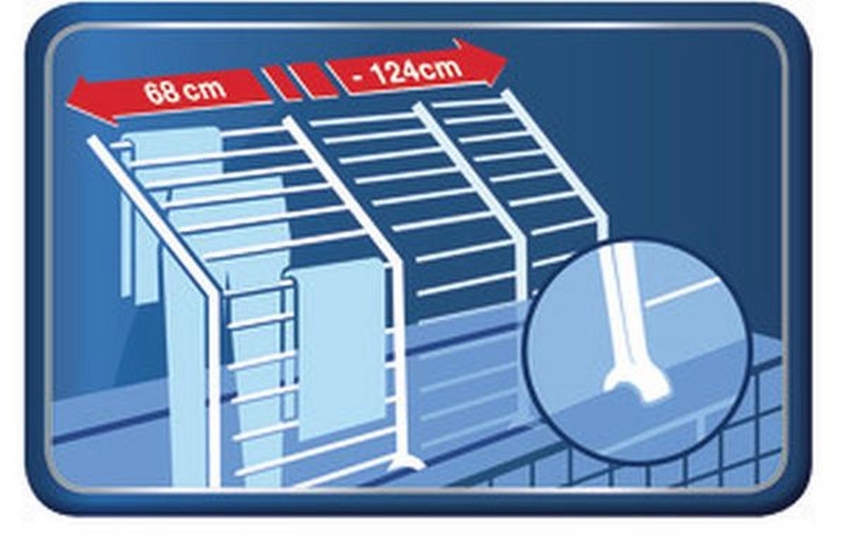 SUSZARKA NA PRANIE NA WANNĘ 81702 - niebieski/biały, Basics, tworzywo sztuczne (96-189/68/70cm) - Leifheit