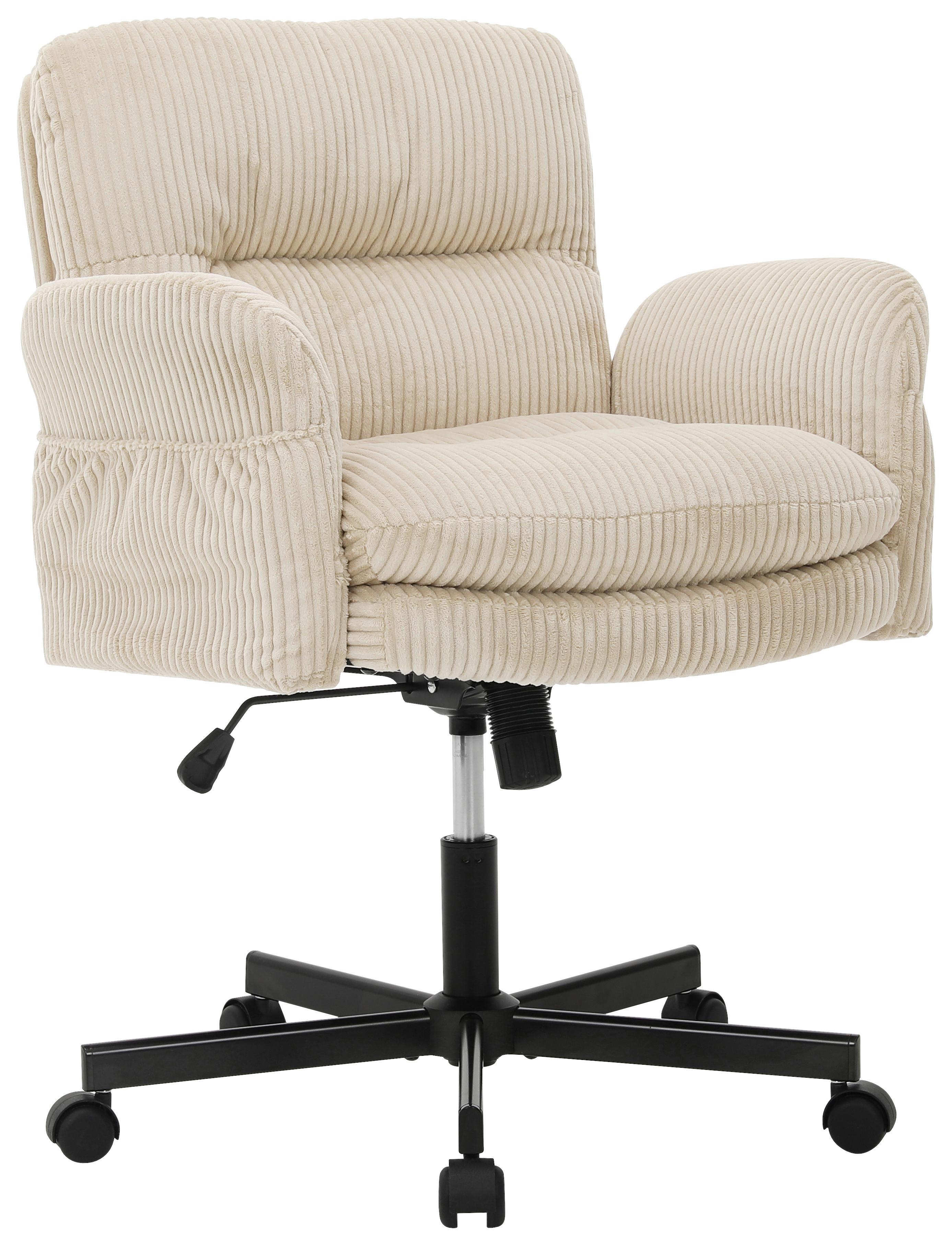 Drehstuhl Leni Beige/Schwarz Cord - Beige/Schwarz, Design, Holz/Kunststoff (72/89/99/67cm) - Mömax