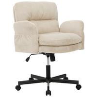 Drehstuhl Leni Beige/schwarz Cord - Beige/Schwarz, Design, Holz/Kunststoff (72/89/99/67cm) - Mömax