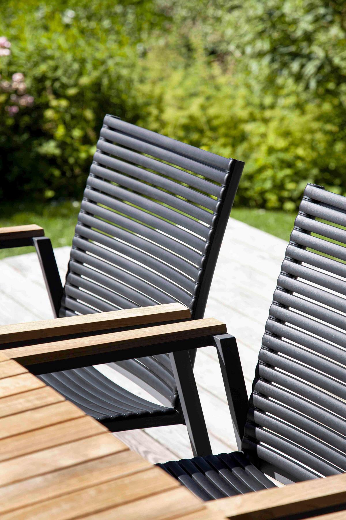 Gartentisch Mood Extreme Teakholz/Anthrazit rostfrei - Anthrazit/Teakfarben, KONVENTIONELL, Holz/Metall (167,5/100/74cm) - Gardenson