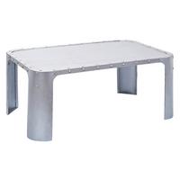 Couchtisch "Gormur" , ca 110x70 cm, silber - Silberfarben, Design, Metall (110/70/45cm) - MID.YOU