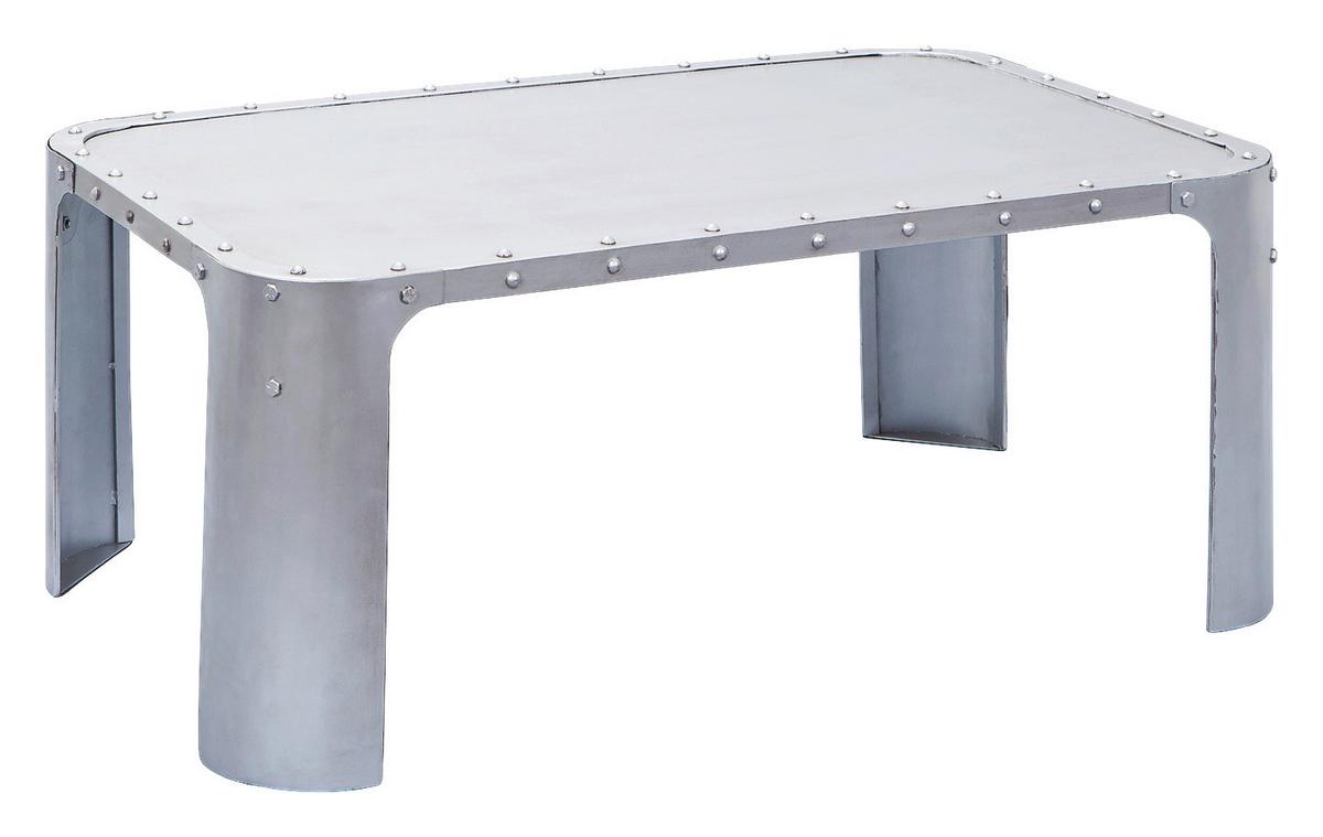 Couchtisch "Gormur" , ca 110x70 cm, silber - Silberfarben, Design, Metall (110/70/45cm) - MID.YOU