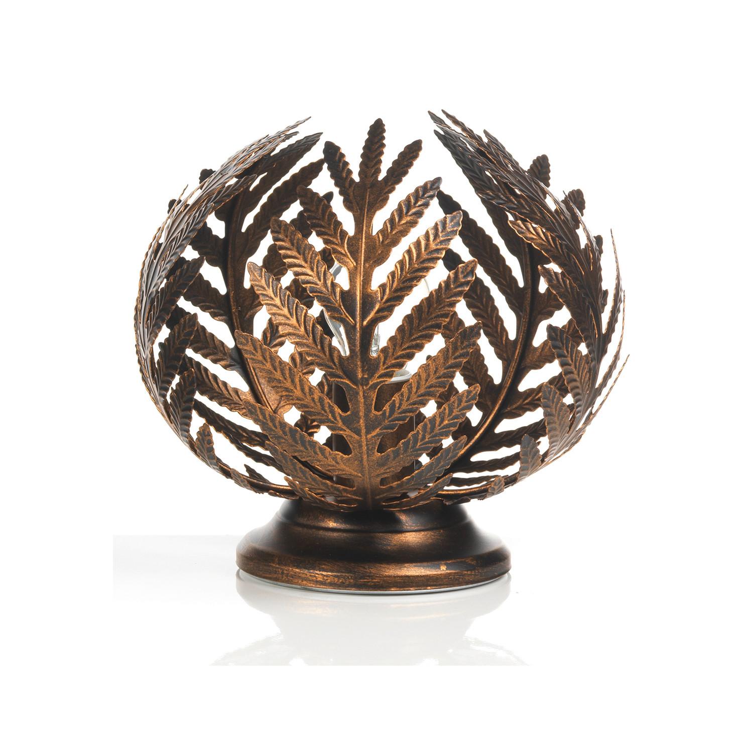 Tischleuchte Felce Bronzo Bronzefarben max. 22 Watt - Bronzefarben, Natur, Metall (25/25cm)