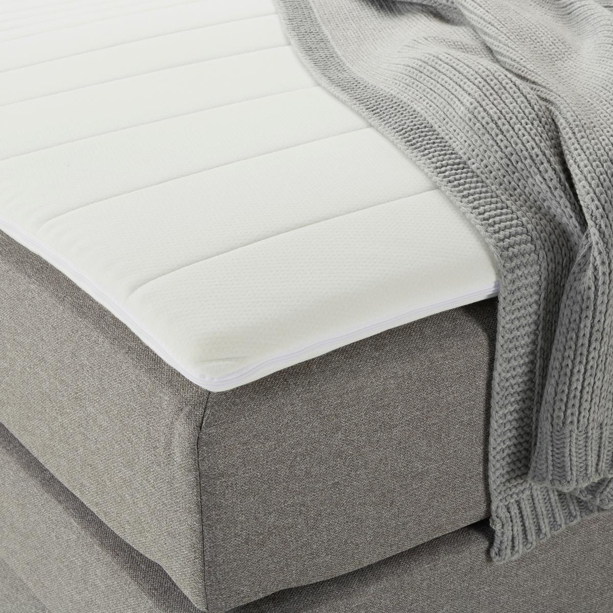 Boxspringbett in Grau ca. 100x200cm - Schwarz/Grau, Konventionell, Kunststoff/Textil (100/200cm) - Based