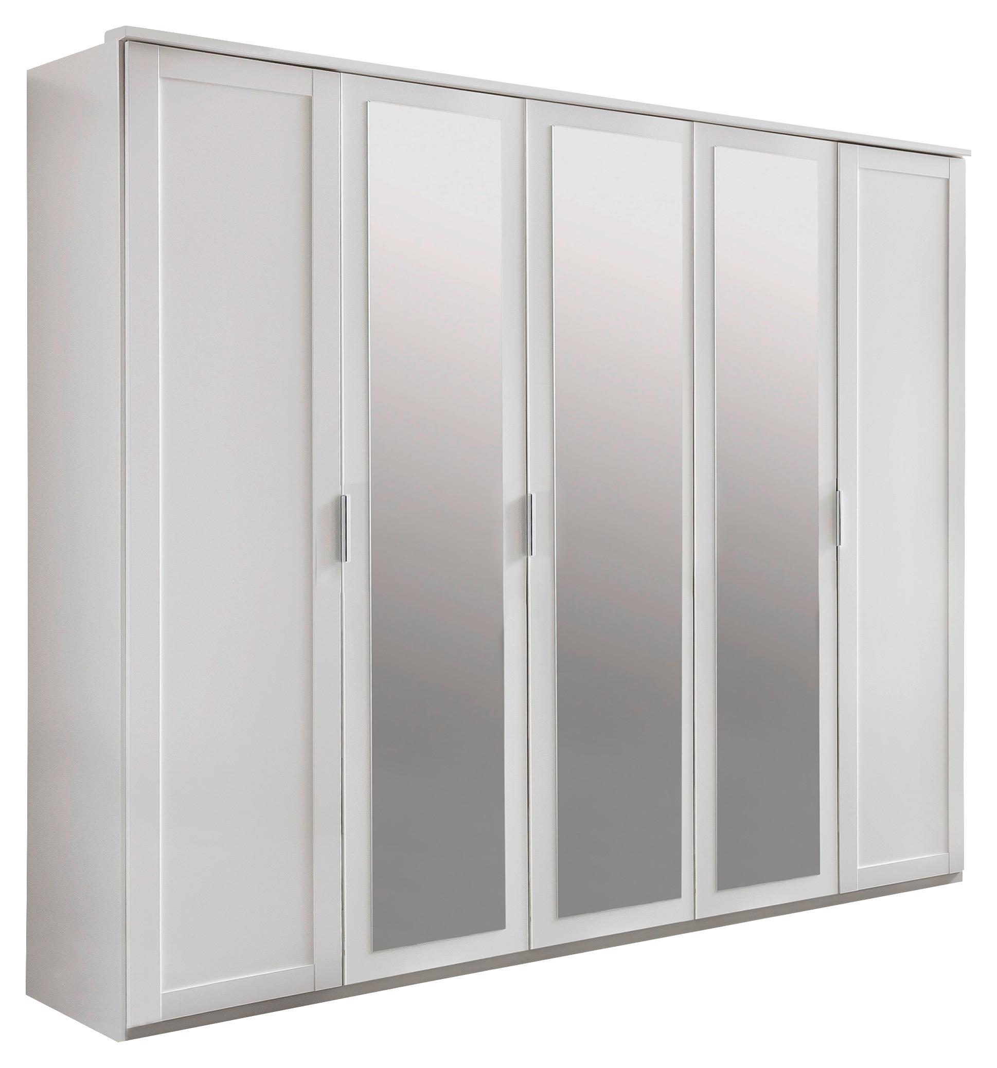 Ormar S Klasičnim Vratima Nadja - bijela/srebrne boje, Konvencionalno, staklo/drvni materijal (225/210/58cm) - Modern Living