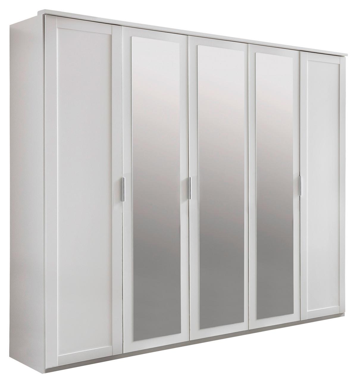 Ormar S Klasičnim Vratima Nadja - bijela/srebrne boje, Konvencionalno, staklo/drvni materijal (225/210/58cm) - Modern Living