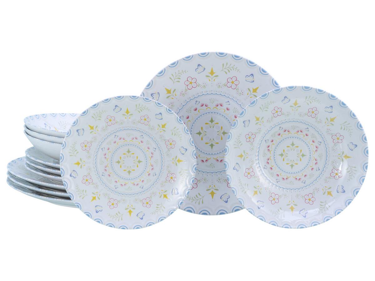 Jedilni Servis Primavera Pastell, 12-Delni - bela/večbarvno, Basics, keramika - Creatable