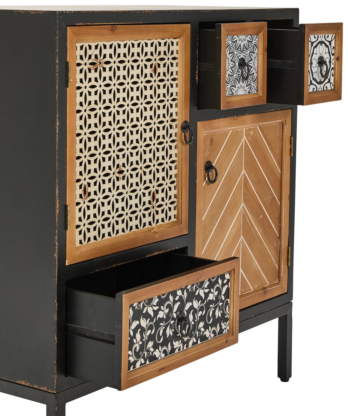 KOMODA HEIKE - kolor naturalny/czarny, Romantik / Landhaus, materiał drewnopochodny/metal (80/84/38cm) - Landscape