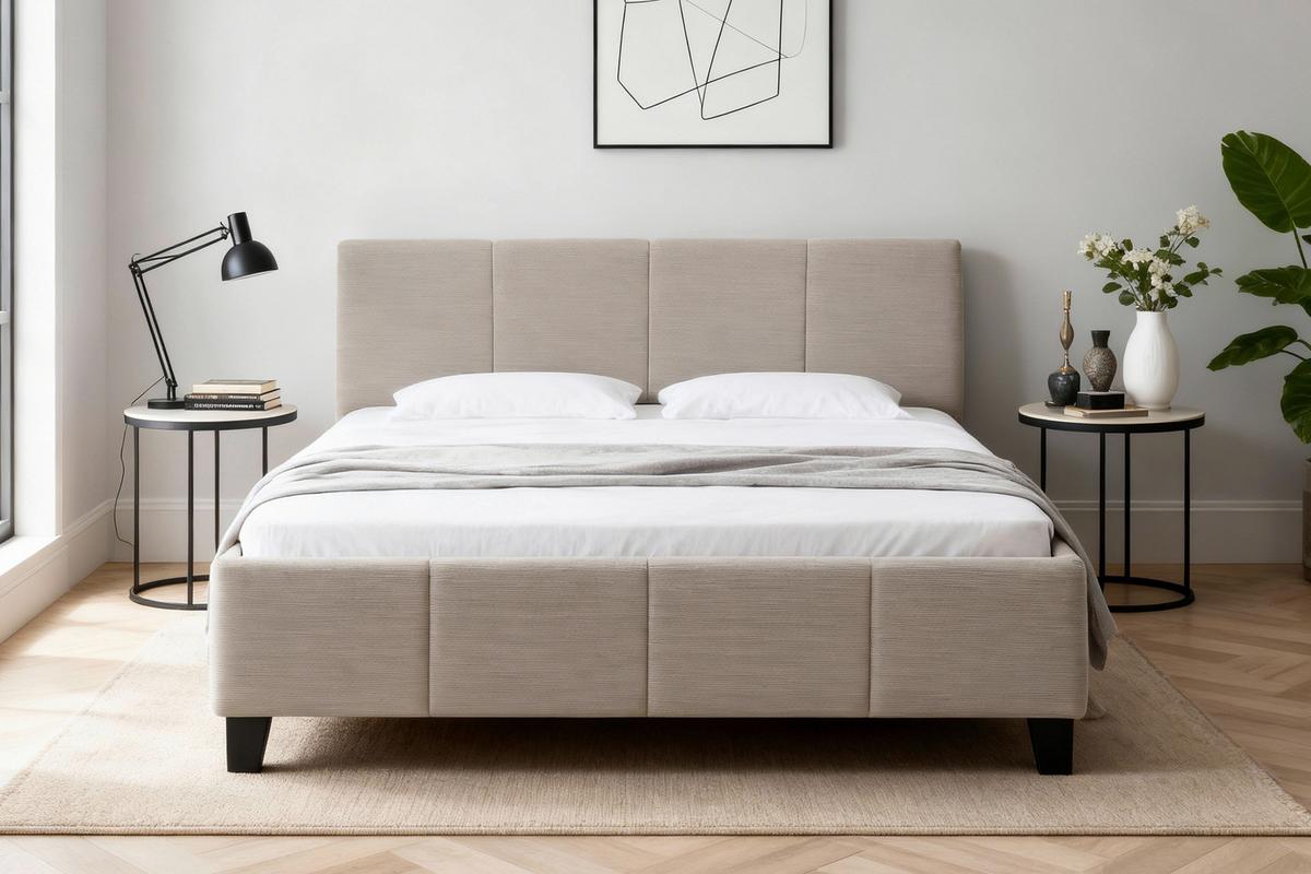 Polsterbett Crazy Beige ca. 140x200cm - Beige/Schwarz, MODERN, Holz/Kunststoff (140/200cm) - Based