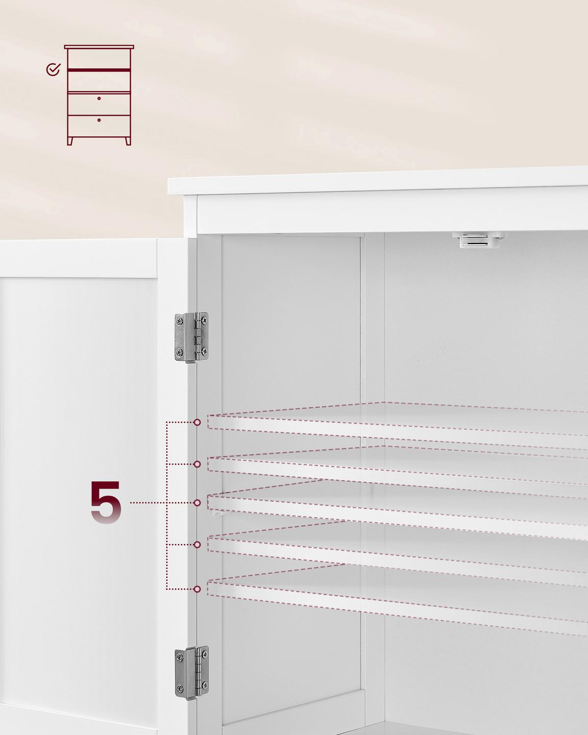 MIDISCHRANK BBC551P31 - Weiß, Trend, Holzwerkstoff (60/110/30cm) - MID.YOU