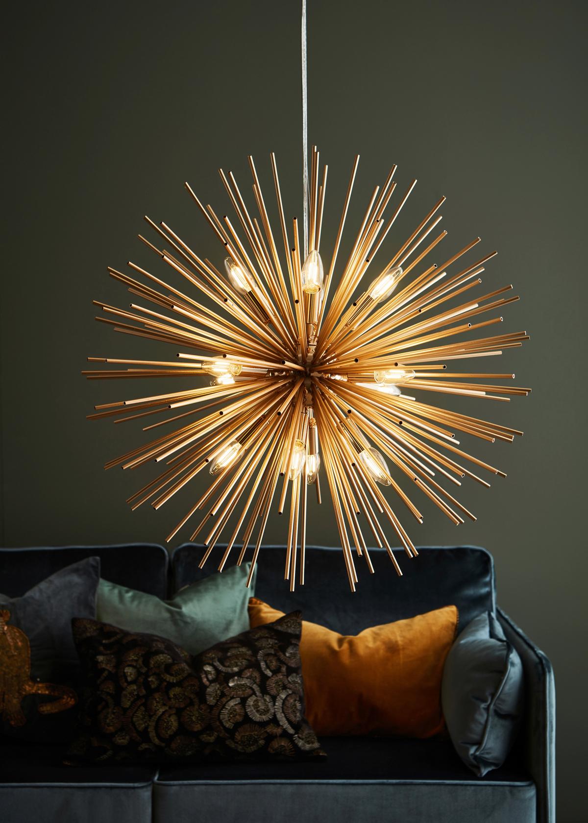 Hängeleuchte Soleil max. 20 Watt - Goldfarben, Basics, Metall (72/72/185cm) - Markslöjd