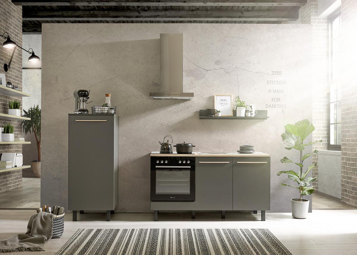 Omara Za Vgradnjo Hladilnika Bilberry, Antracit - bela/hrast sonoma, Design, umetna masa/leseni material (60/139/60cm) - Carryhome