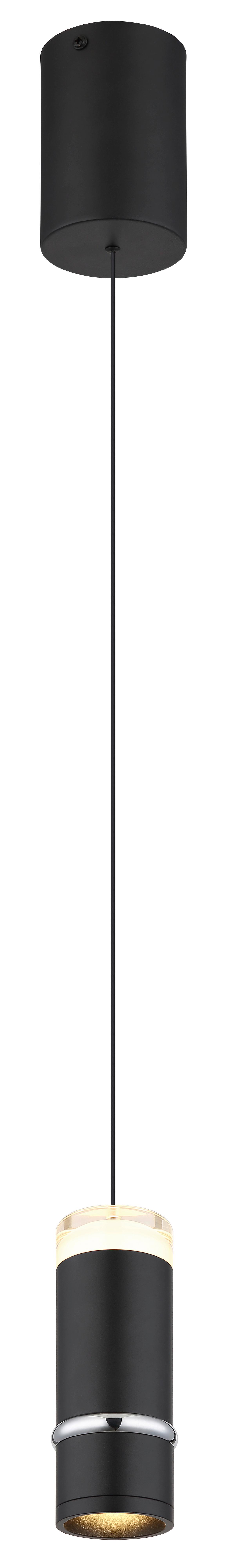 LED-HÄNGELEUCHTE 15699 ALVARADO - Schwarz, Design, Kunststoff/Metall (7,5/180cm) - Globo