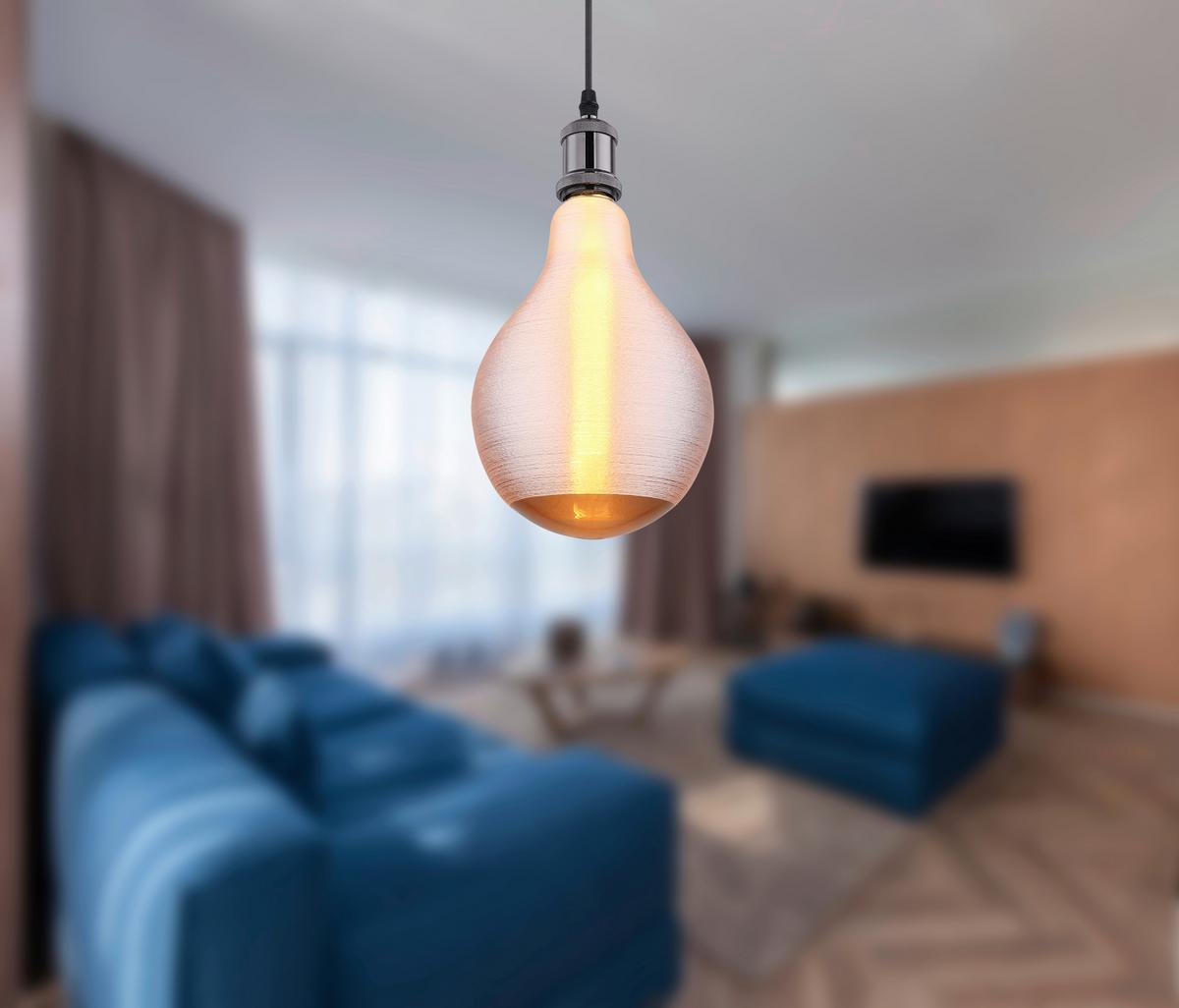 Led Žarulja 11537s - siva/boje mjeda, Design, staklo/metal (13/21cm) - Globo