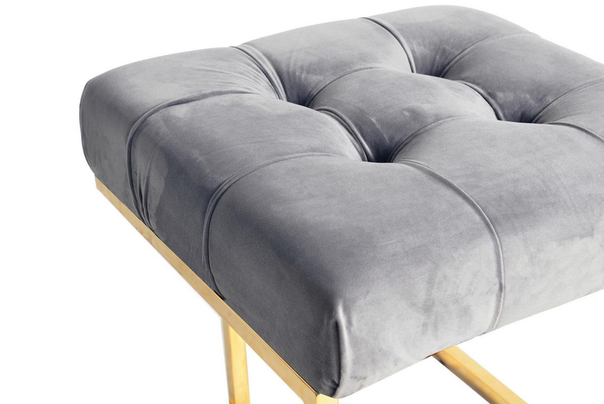 HOCKER RARE 100 - Goldfarben/Grau, Design, Textil/Metall (48/48/48cm) - Kayoom