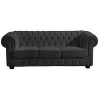 CHESTERFIELD-SOFA BRIDGEPORT - Nussbaumfarben/Schwarz, Design, Leder/Holz (200/76/98cm) - Max Winzer