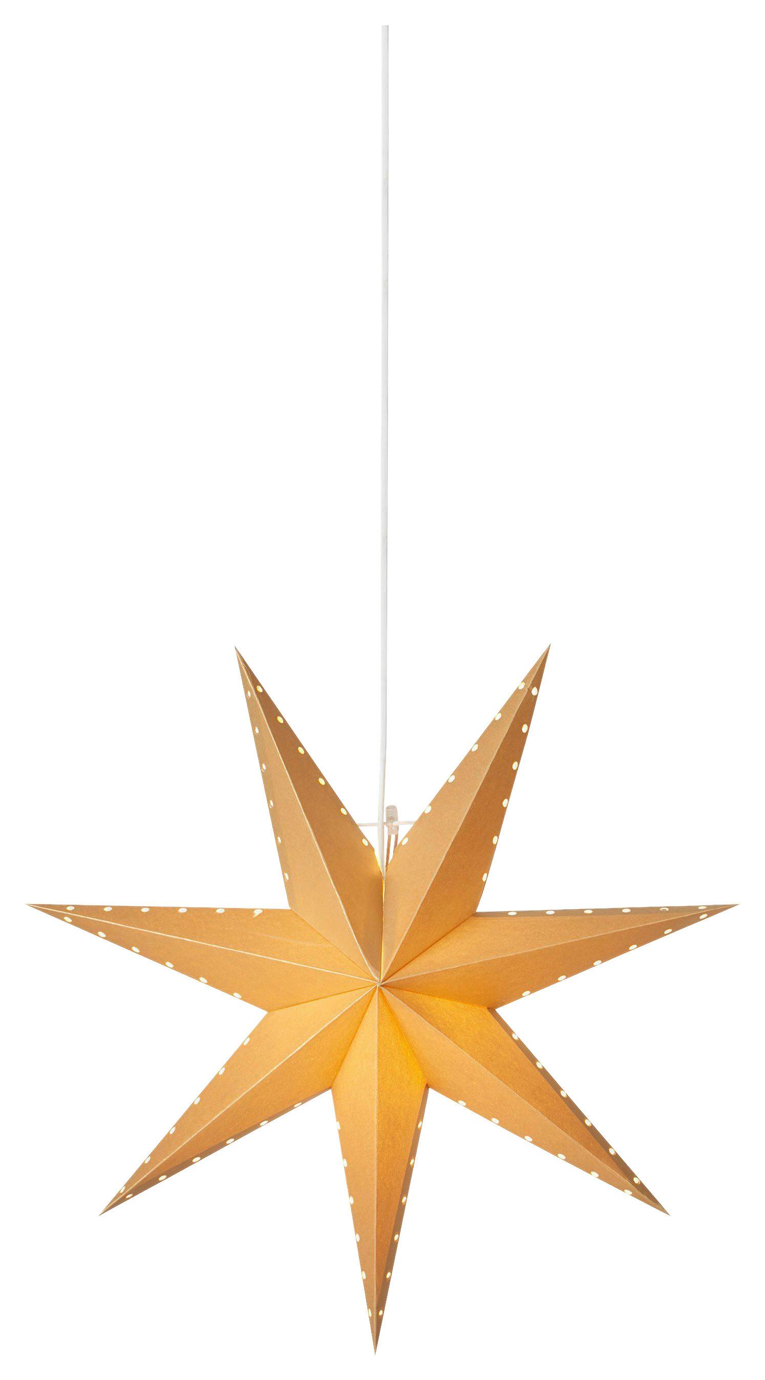 Dekostern Lively Pendant Star Goldfarben max. 6 Watt - Goldfarben, Basics, Papier (16/45/45cm) - Markslöjd