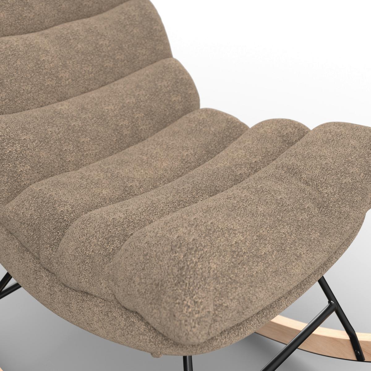 Schaukelsessel Devin Braun Webstoff - Hellbraun/Naturfarben, MODERN, Holz/Textil (70/100/106cm)