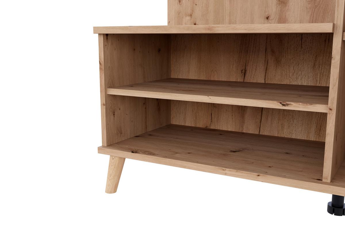 PRZEDPOKÓJ NORDIC - kolor grafitowy/dąb artisan, Design, materiał drewnopochodny/szkło (100/202/40cm) - home24