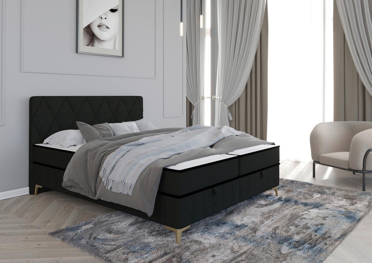 PAT BOX SILLA - negru, Modern, lemn/textil (160/200cm)