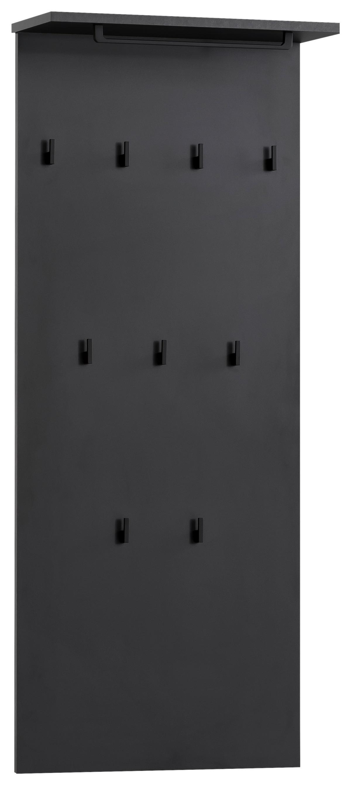 Garderobenpanel Janne ca.50x120,6x19,9cm Schwarz - Schwarz, LIFESTYLE, Holzwerkstoff (50/110,6/20,9cm) - MID.YOU