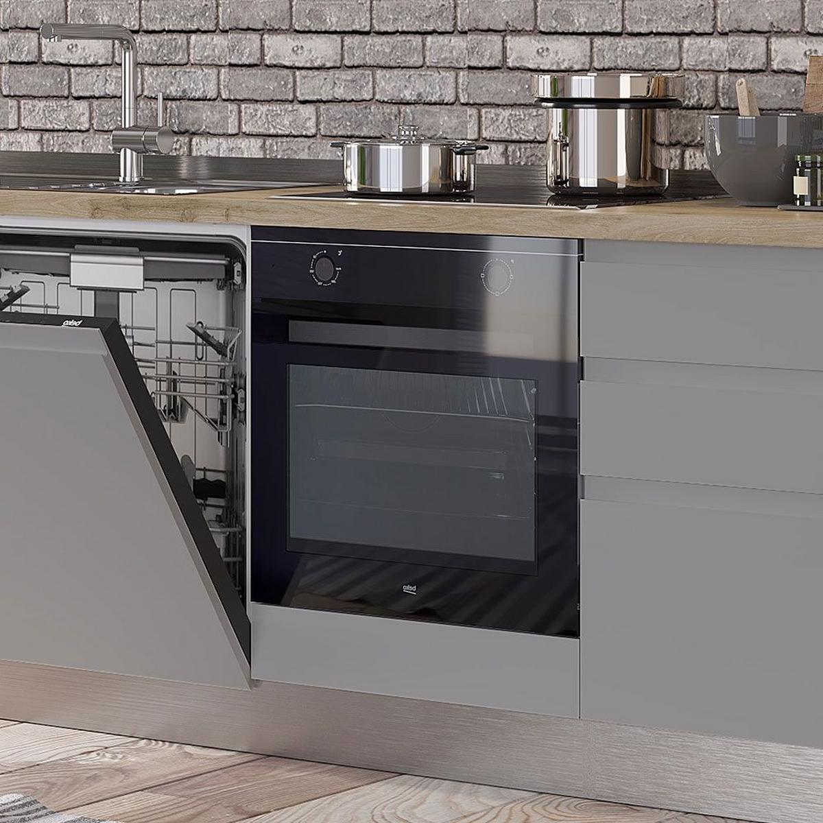 Blok Kuhinja S Aparatima Gilda Gola - bijela/siva, Moderno, drvni materijal/drvo (240/216/60cm) - Modern Living