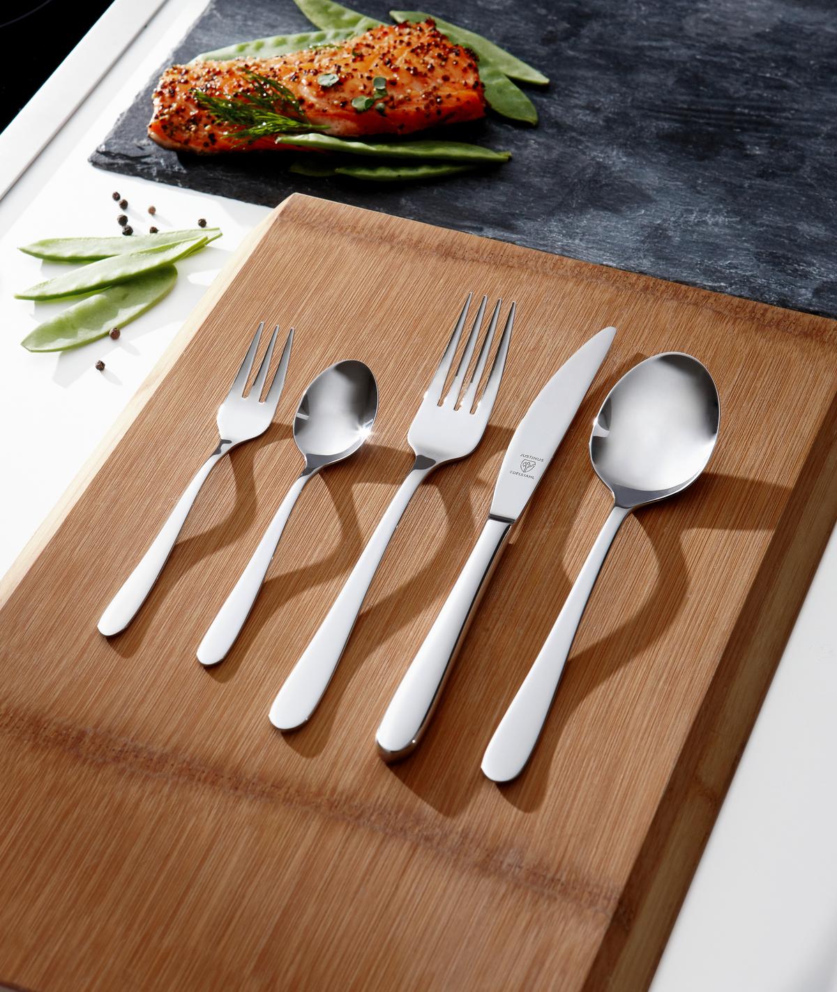 ZESTAW SZTUĆCÓW 630-430 - kolor stalowy, Basics, metal - Justinus