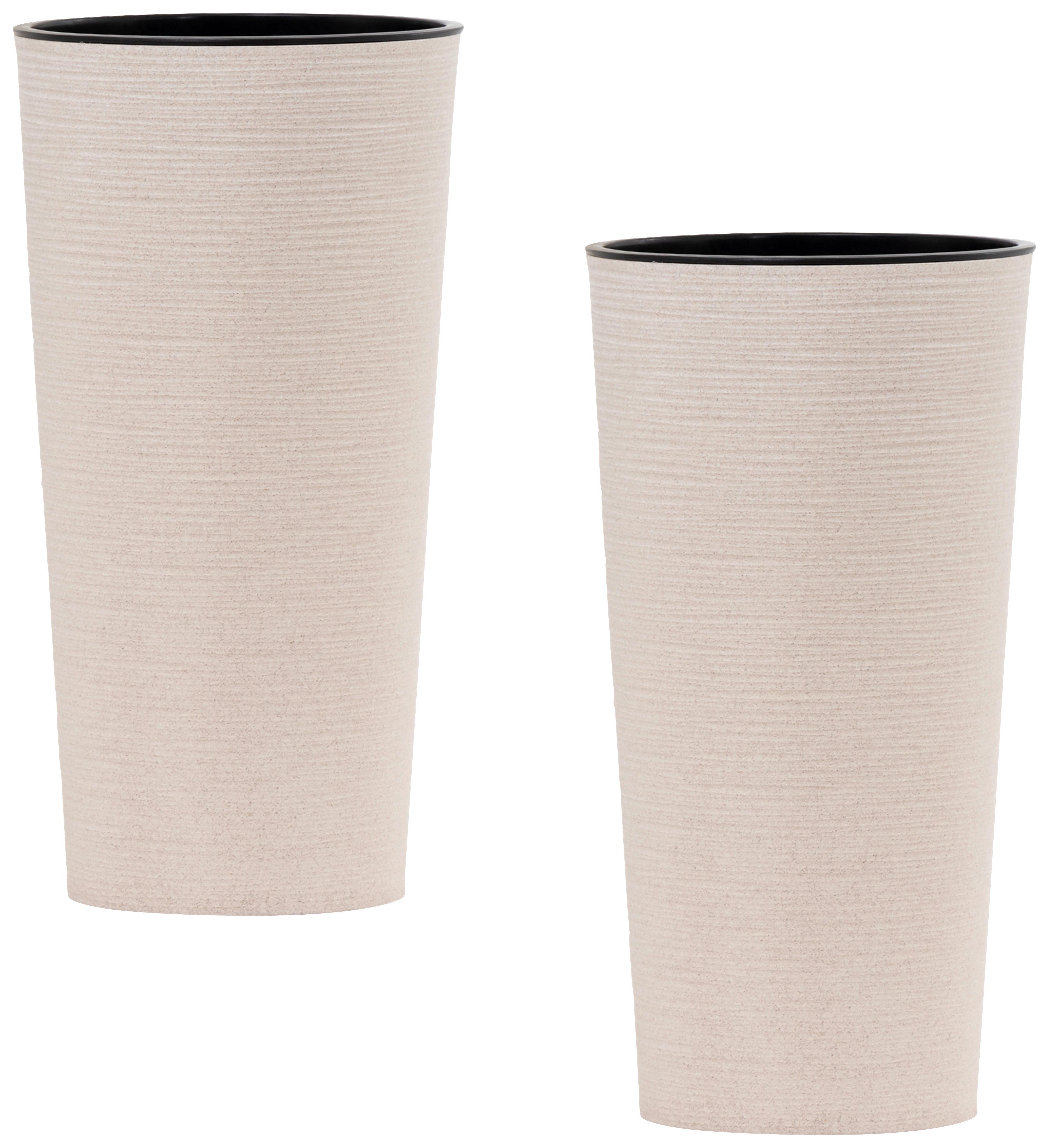 Übertopf-Set Creme, 2-teilig - Creme, Basics, Kunststoff (25/46,5cm) - Siena Garden