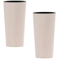 Übertopf-Set Creme, 2-teilig - Creme, Basics, Kunststoff (30/57cm) - Siena Garden
