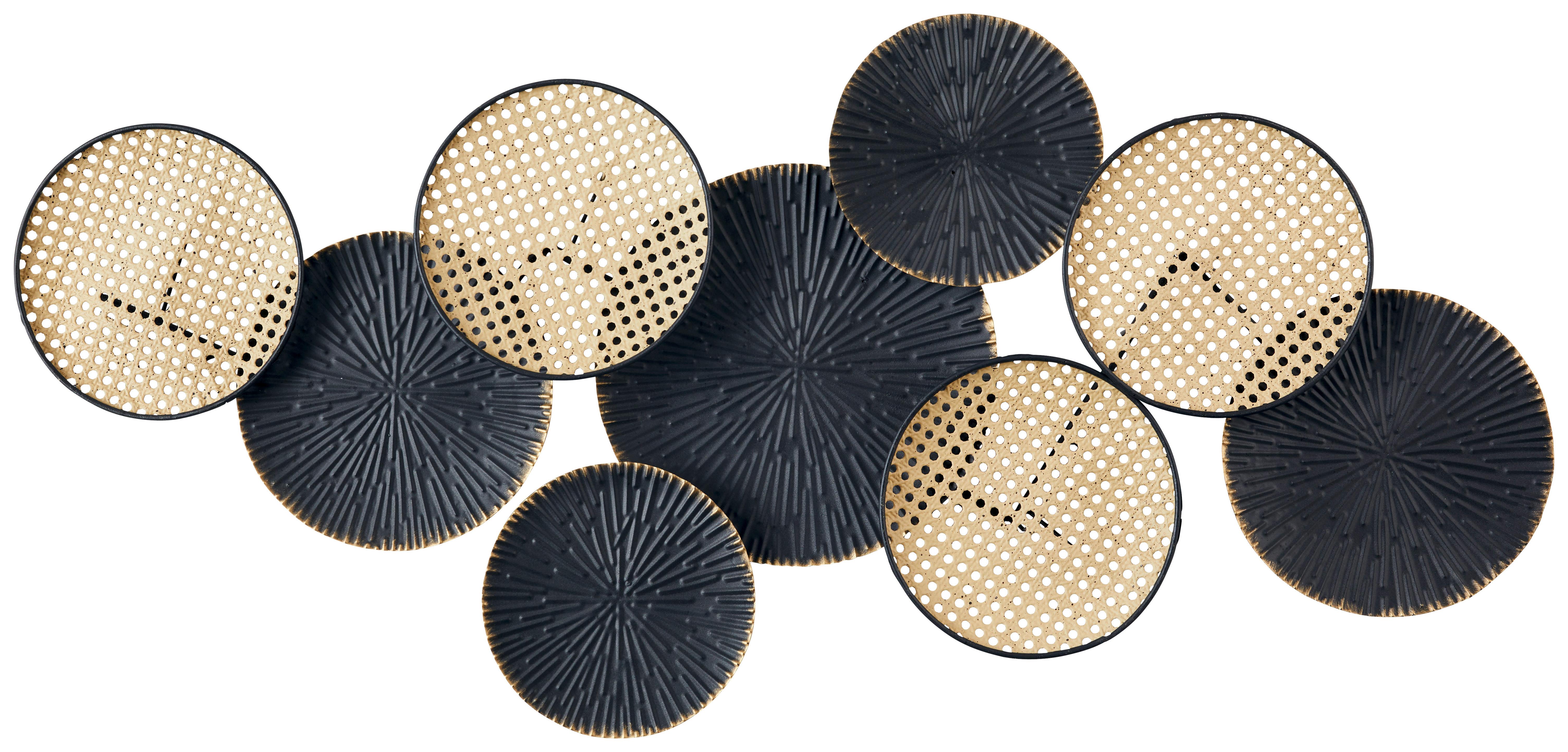Wanddeko Vienna in Naturfarben/Schwarz - Schwarz/Naturfarben, Lifestyle, Metall (122/51/6,5cm) - Modern Living
