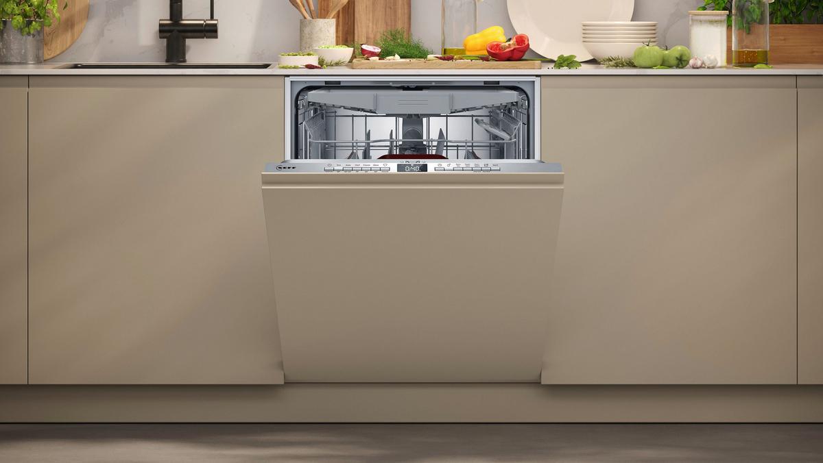 Geschirrspüler S255EVX04E vollintegrierbar - Creme, Natur, Metall (59,8/86,5/55cm) - Neff